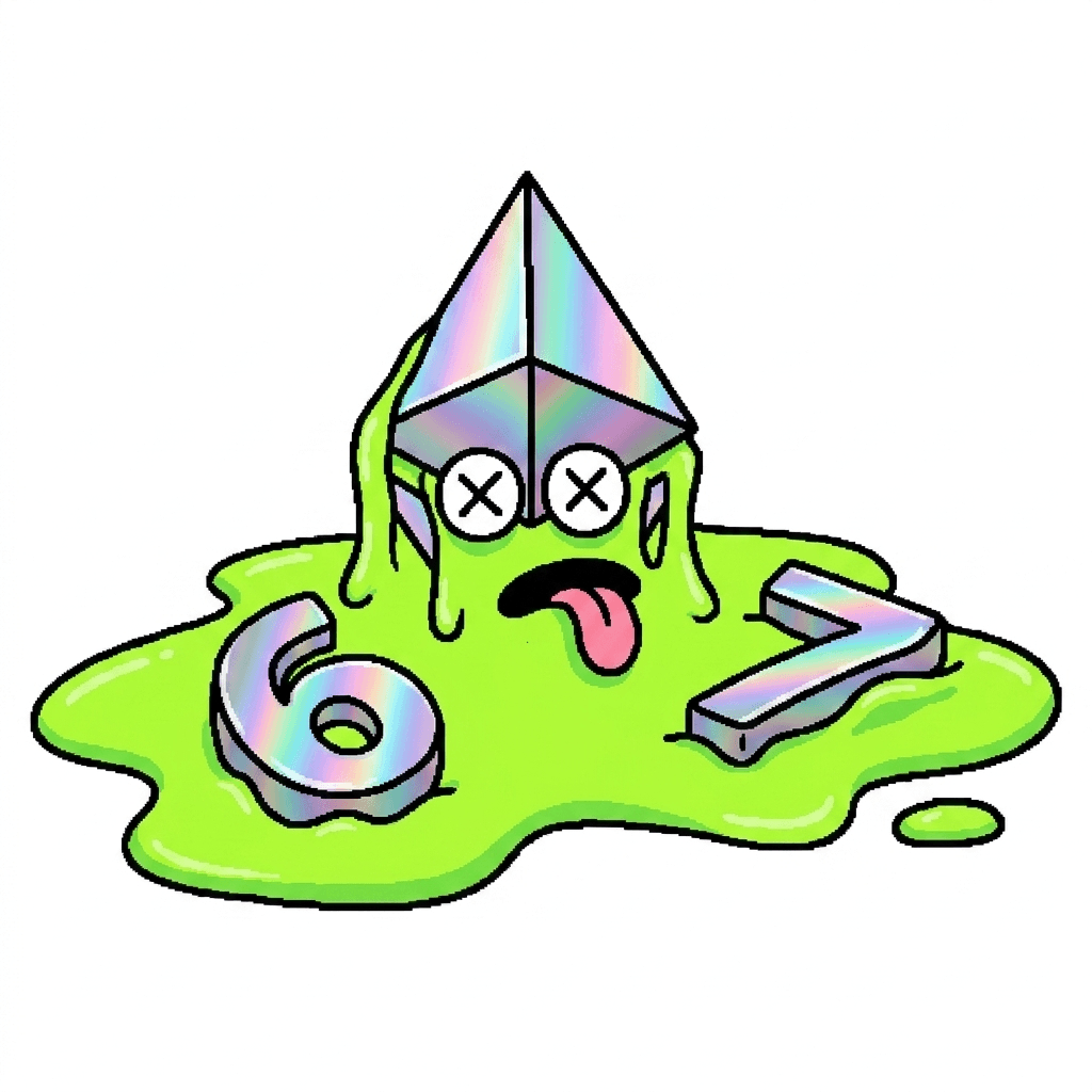 ERC-67 mascot melted into a 6-7 puddle